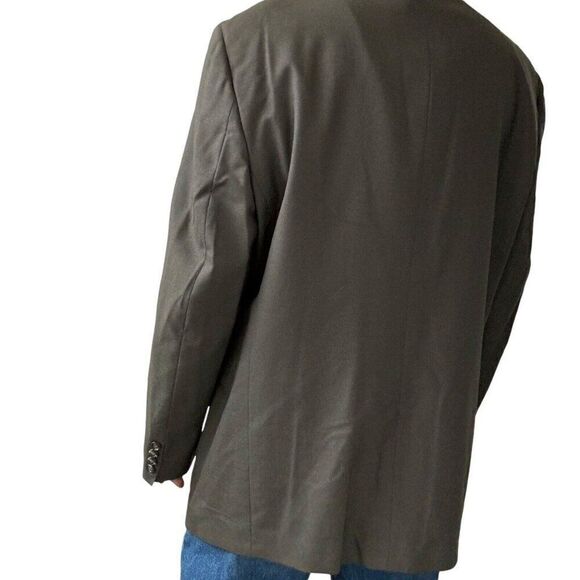 Vintage Mens Burberry 100% Wool Brown Double Breasted Dark Academia Blazer 46R - Picture 9 of 12